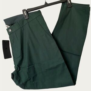 Fabletics Men's Green High Side Chino Pants 36x32 Slim Fit 4-way Stretch NEW